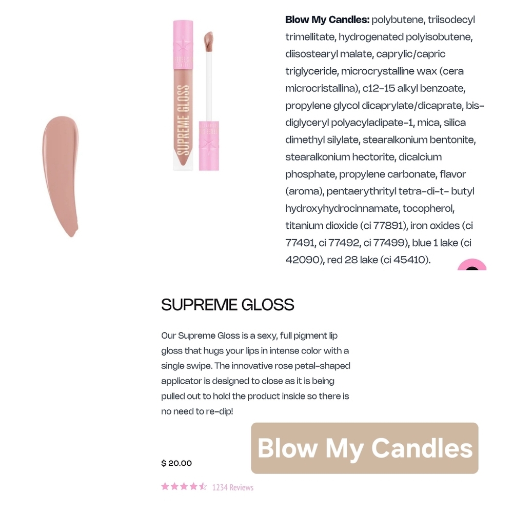 Jeffree Star Supreme Gloss in "Blow My Candles"
